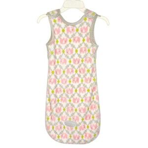 Blankets & Beyond Sleep Sack Fleece Elephants Pink and Green